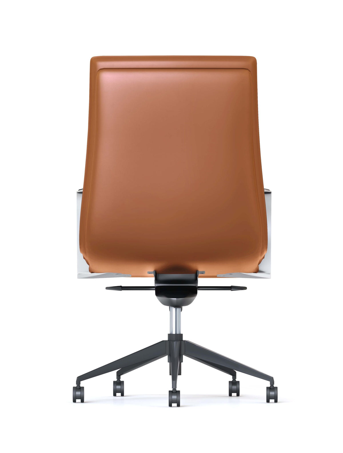 Executive Chair – Genuine Leather, Slim Aluminium Arms, Medium Back – view 4 – new