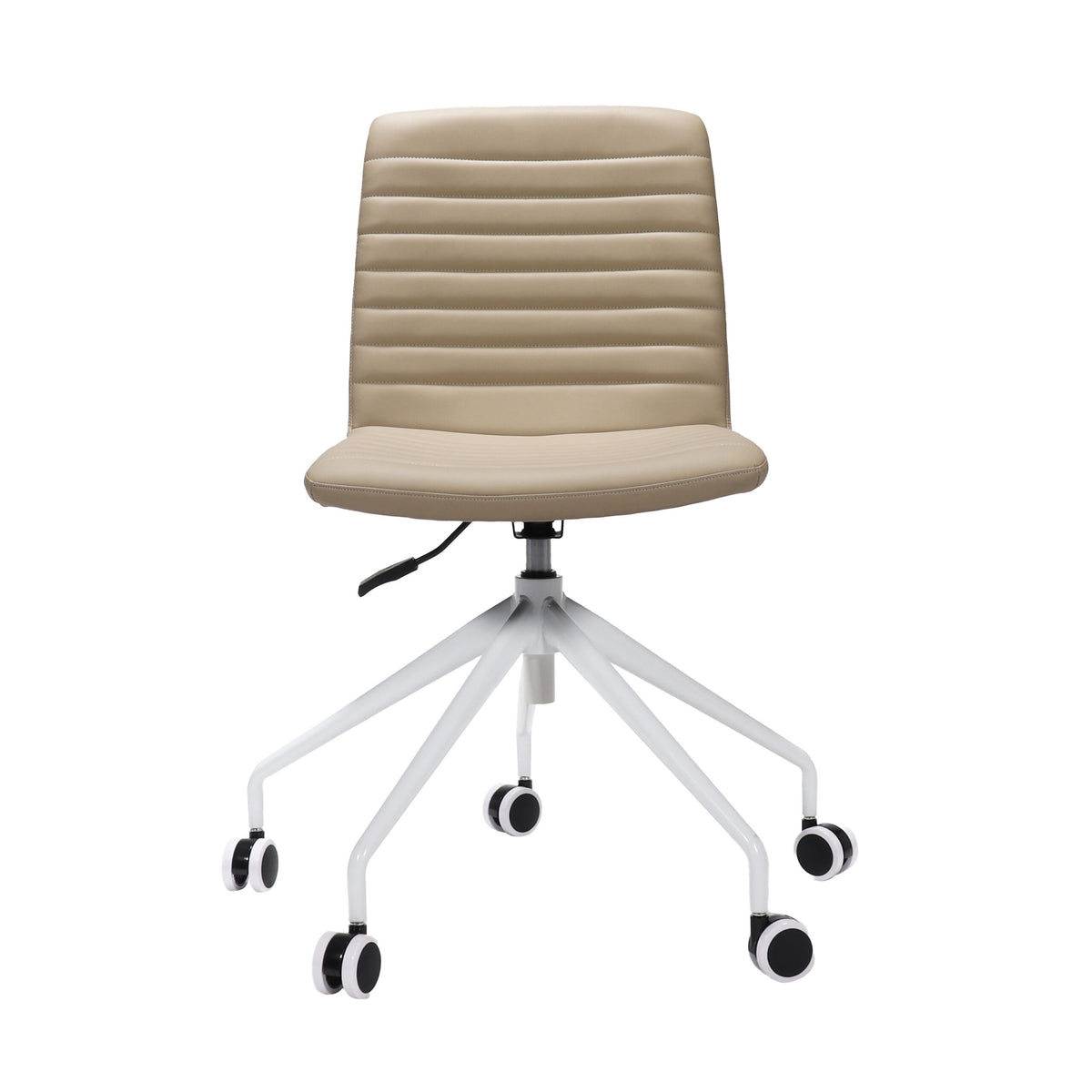 Ribbed Upholstered Meeting Chair – Swivel 5 Star Base – view 2 – new