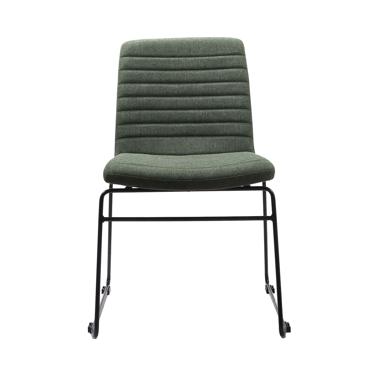 Ribbed Upholstered Breakout Chair – Sled Base – view 9 – new
