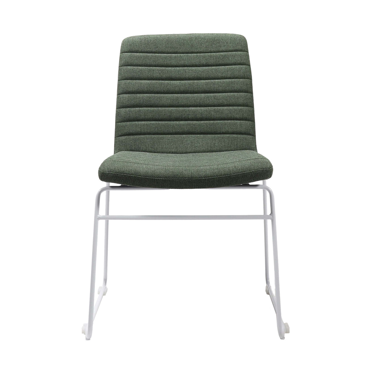 Ribbed Upholstered Breakout Chair – Sled Base – view 10 – new