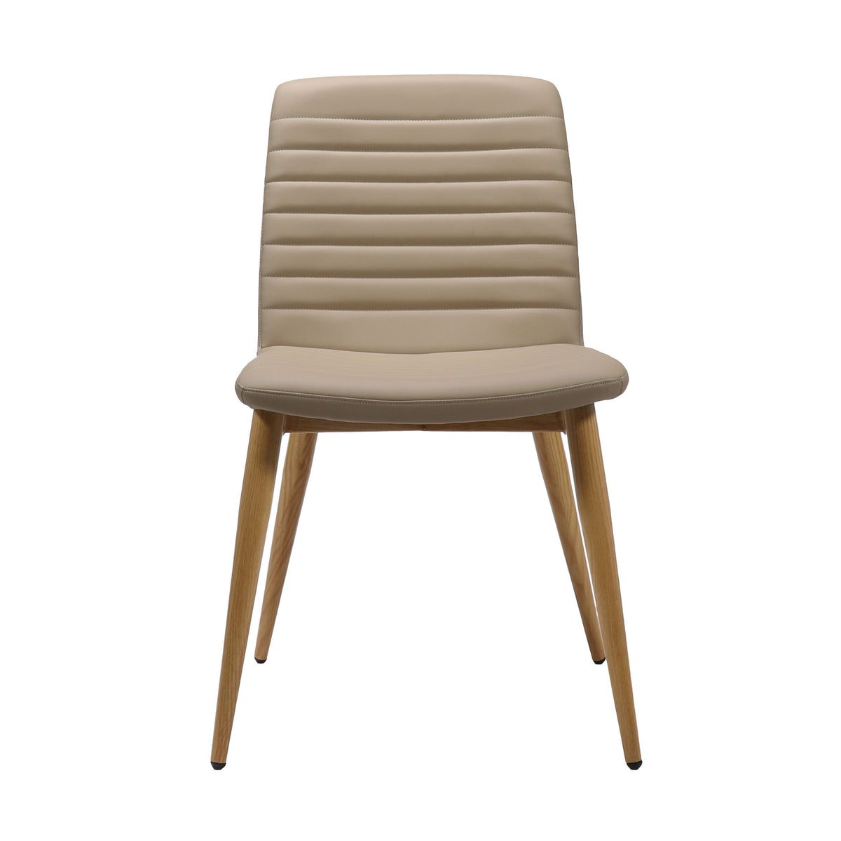 Ribbed Upholstered Breakout Chair – Timber-Look 4 Leg Base – view 1 – new