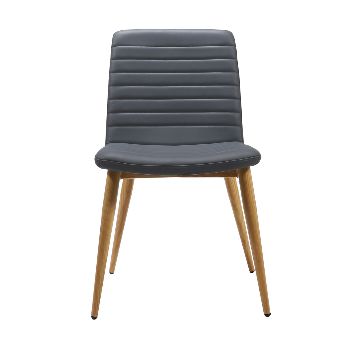 Ribbed Upholstered Breakout Chair – Timber-Look 4 Leg Base – view 3 – new