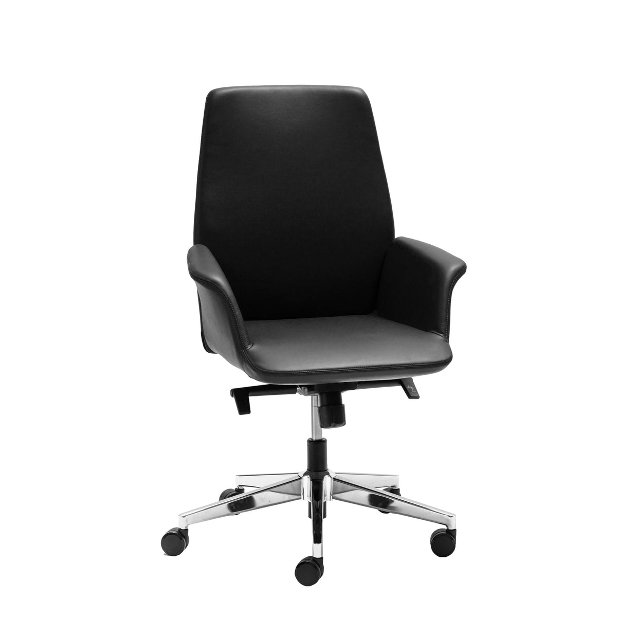Executive Chair – Black Genuine Leather, Medium Back – view 3 – new