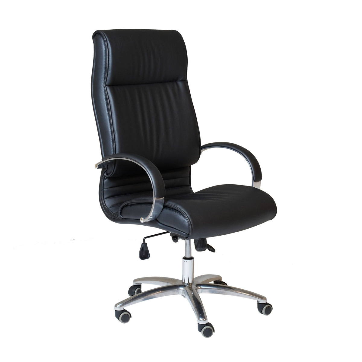 Extra Large High Back Executive Chair – Black PU, Chrome Base – view 2 – new