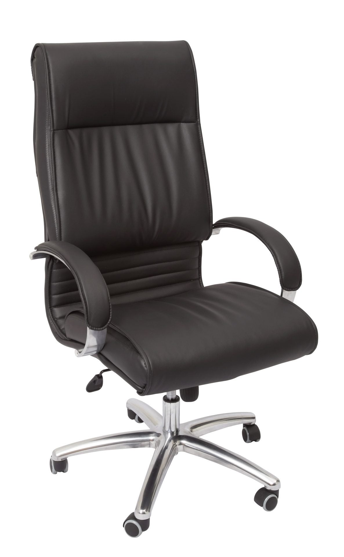 Extra Large High Back Executive Chair – Black PU, Chrome Base – view 3 – new