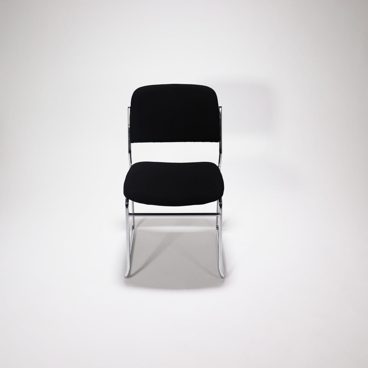 Upholstered Visitor Chair – Chrome Sled Base – view 3 – new