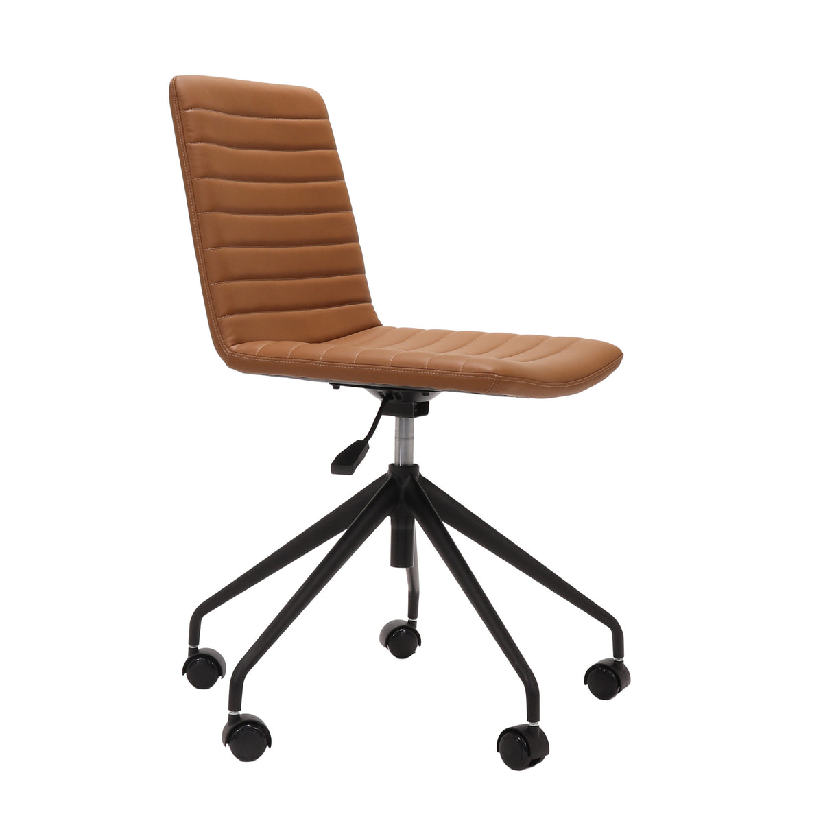 Ribbed Upholstered Meeting Chair – Swivel 5 Star Base – view 3 – new