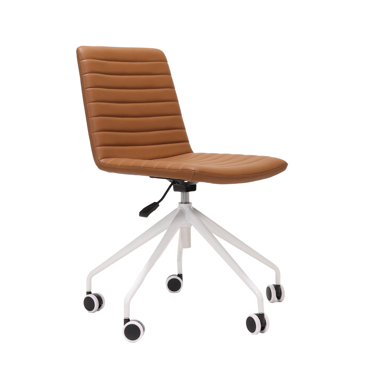 Ribbed Upholstered Meeting Chair – Swivel 5 Star Base – view 4 – new