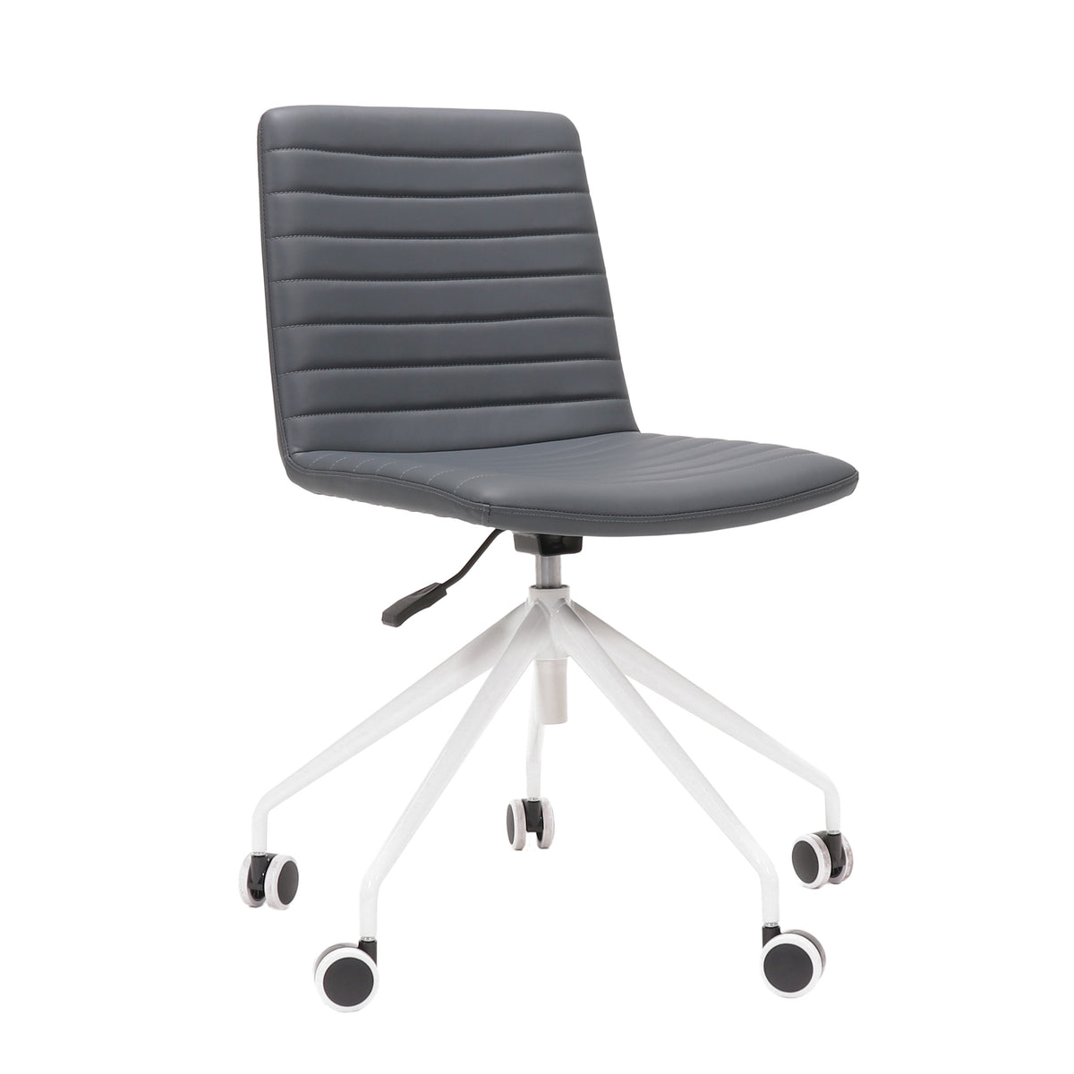 Ribbed Upholstered Meeting Chair – Swivel 5 Star Base – view 6 – new