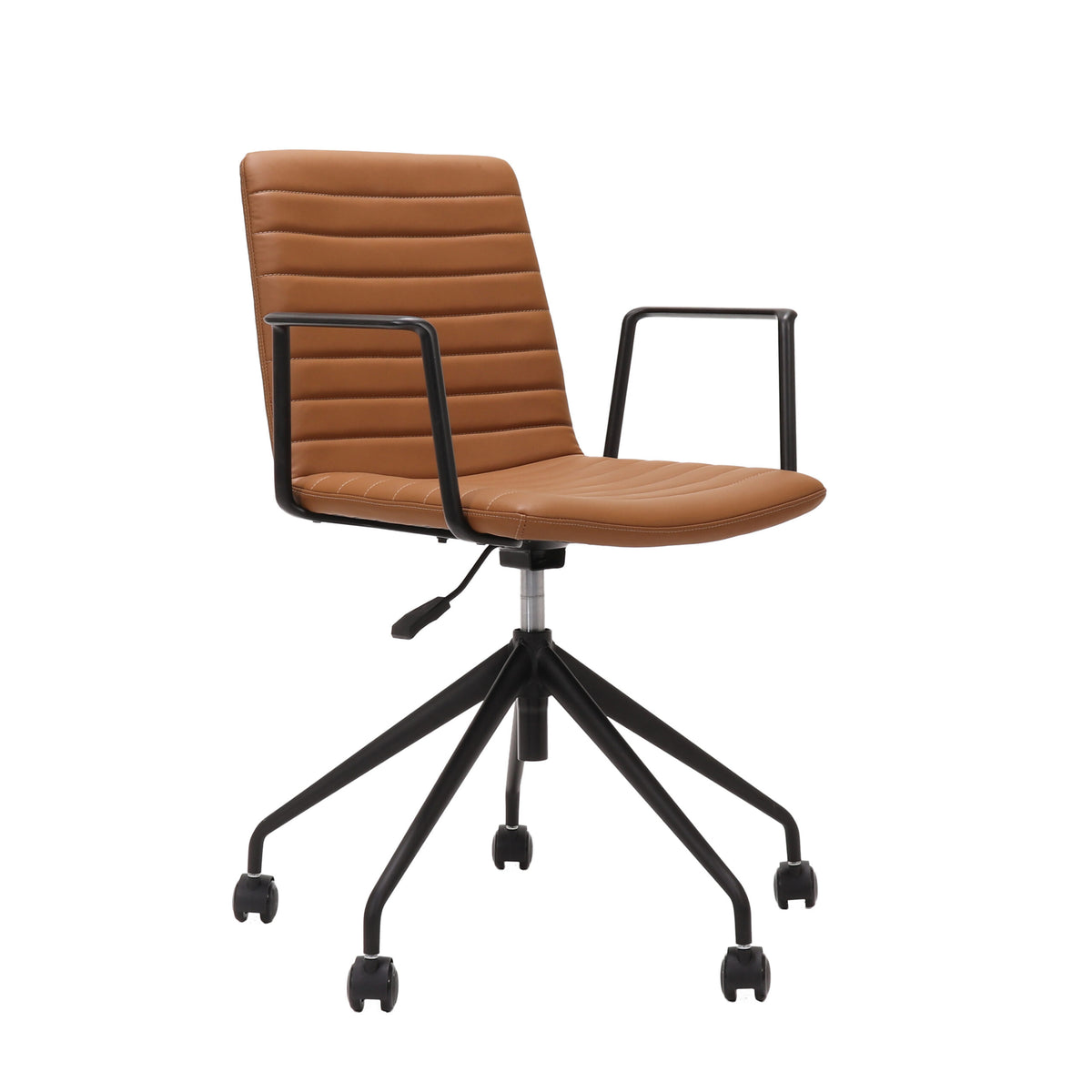 Ribbed Upholstered Meeting Chair – Swivel 5 Star Base – view 13 – new