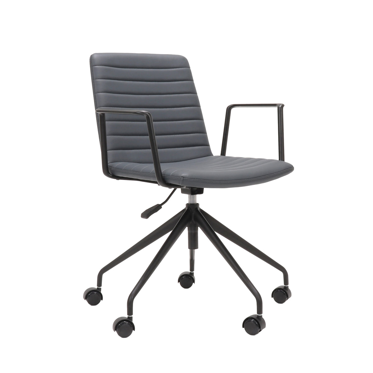 Ribbed Upholstered Meeting Chair – Swivel 5 Star Base – view 15 – new