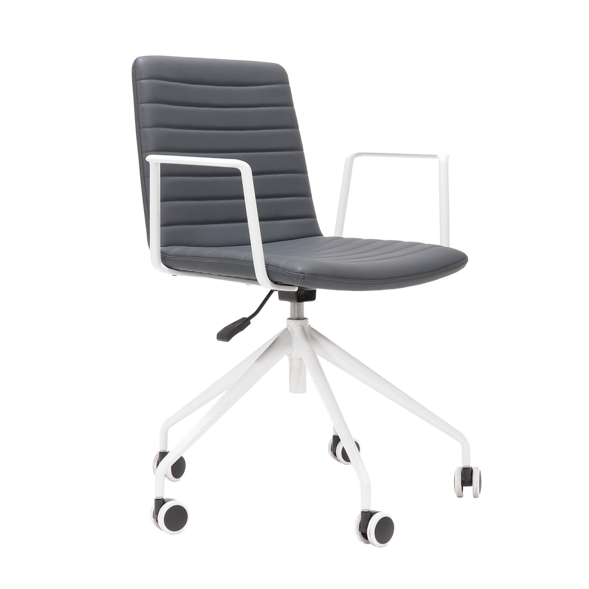 Ribbed Upholstered Meeting Chair – Swivel 5 Star Base – view 16 – new