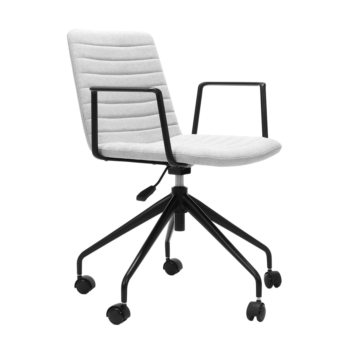 Ribbed Upholstered Meeting Chair – Swivel 5 Star Base – view 17 – new