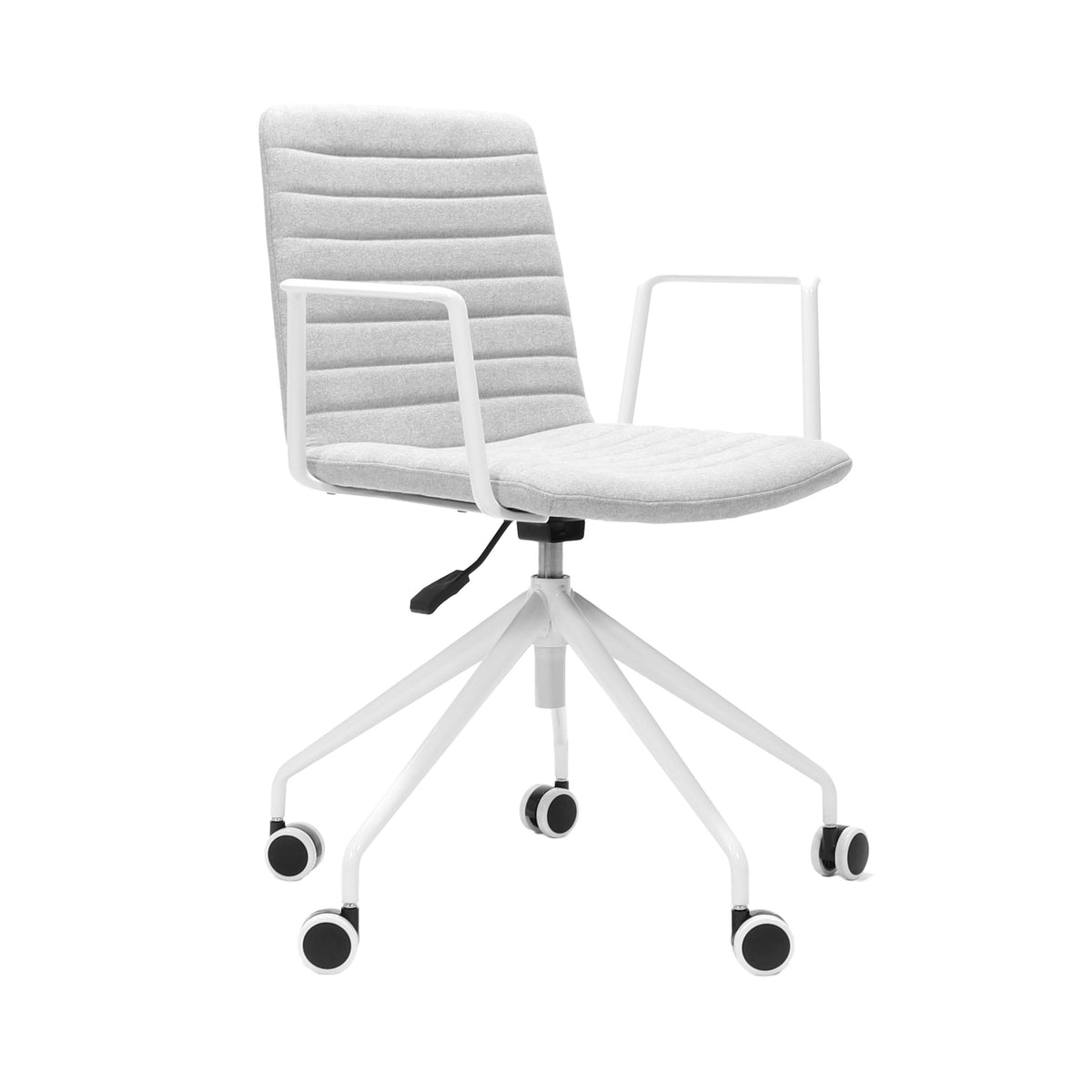 Ribbed Upholstered Meeting Chair – Swivel 5 Star Base – view 18 – new