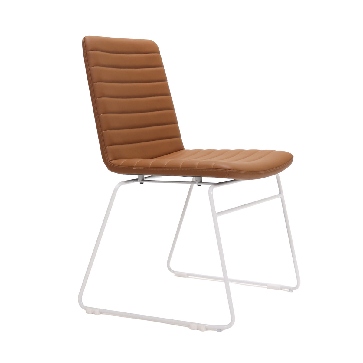 Ribbed Upholstered Breakout Chair – Sled Base – view 4 – new