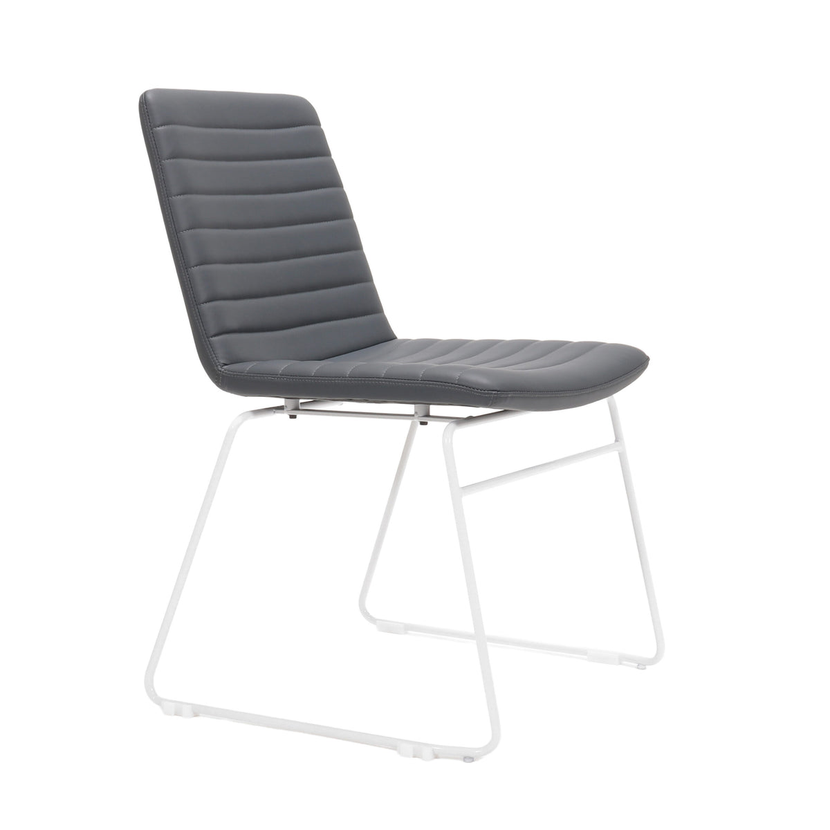 Ribbed Upholstered Breakout Chair – Sled Base – view 6 – new