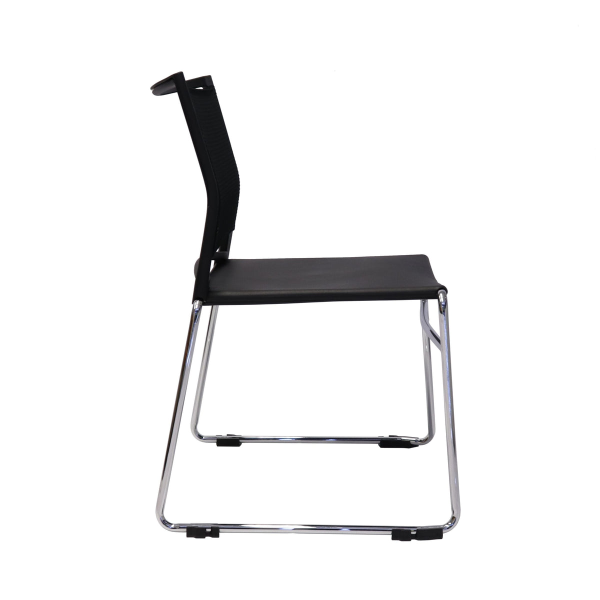 Stackable mesh back visitor chair, chrome sled base