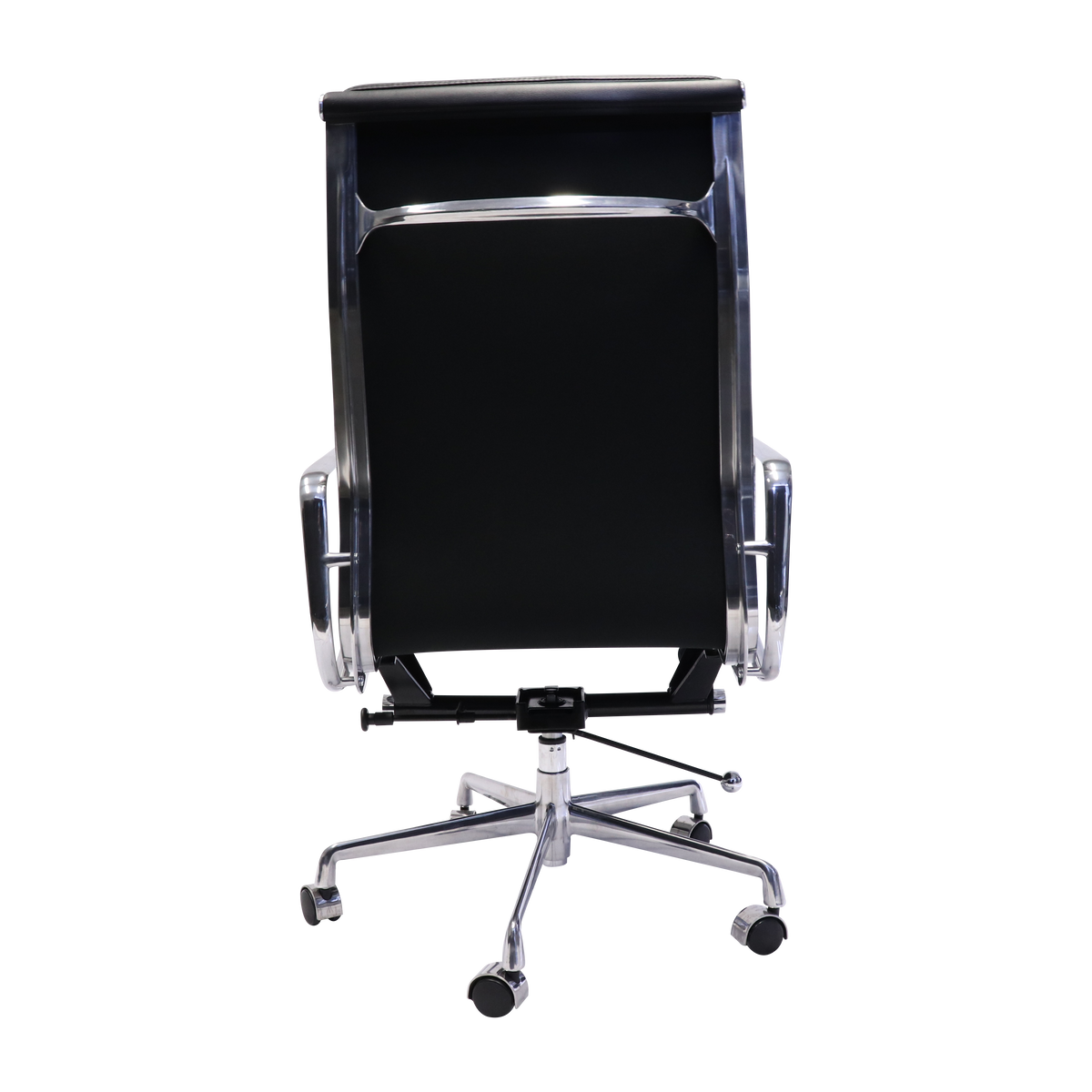 High Back Executive Chair – Black PU, Polished Aluminium Base – view 5 – new