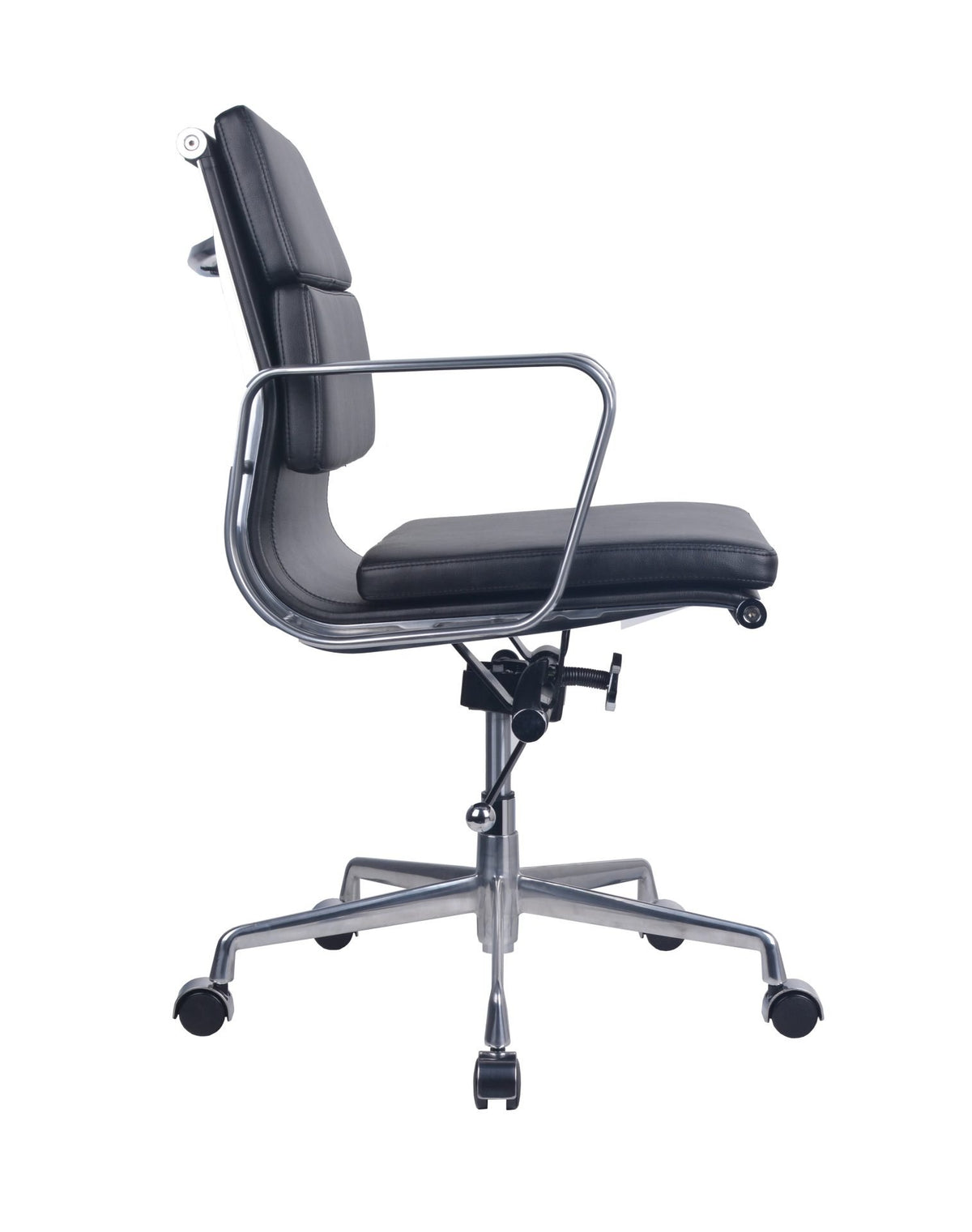 Medium Back Executive Chair – Black PU, Chrome Base – view 4 – new