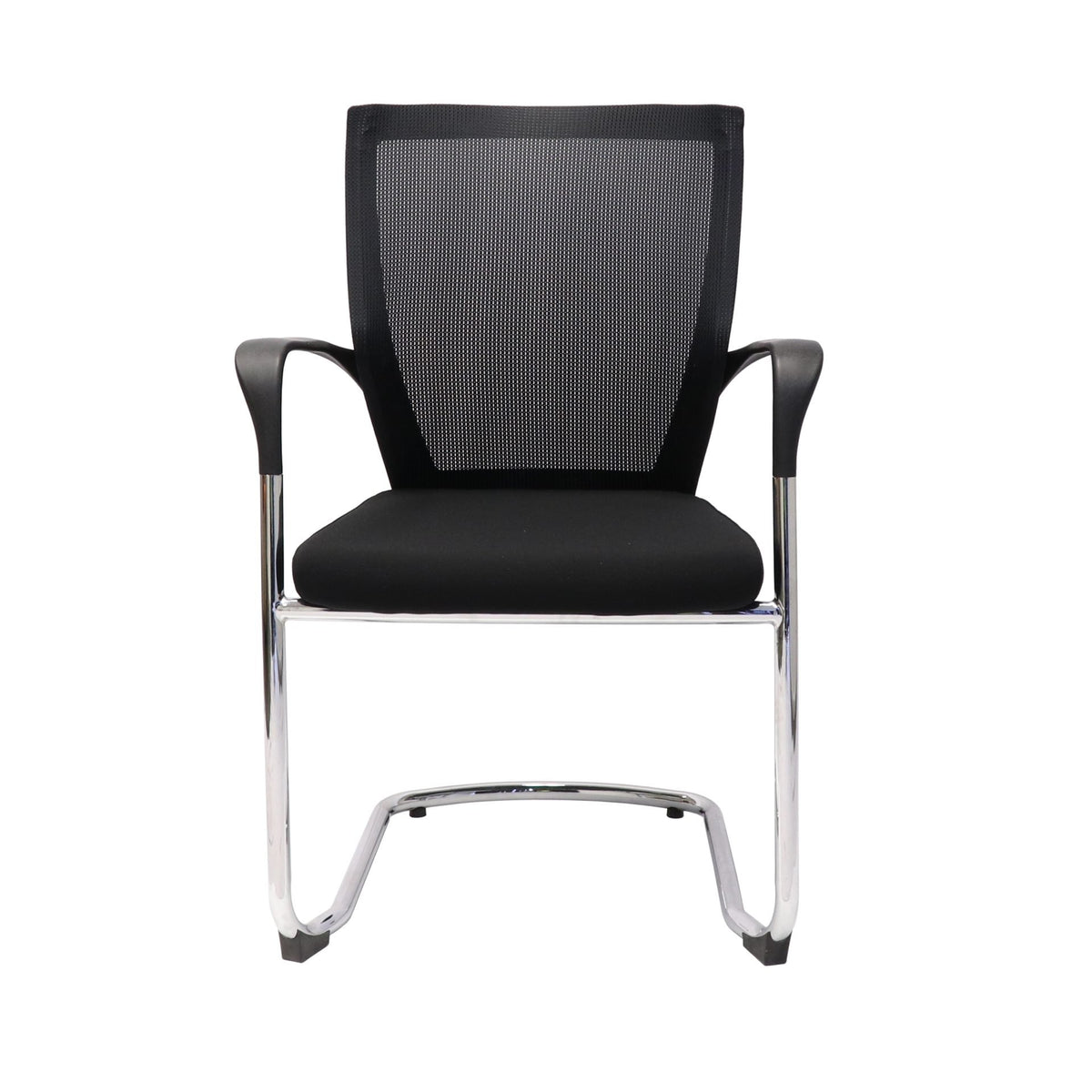 Mesh Back Cantilever Visitor Chair – Chrome Frame – view 2 – new