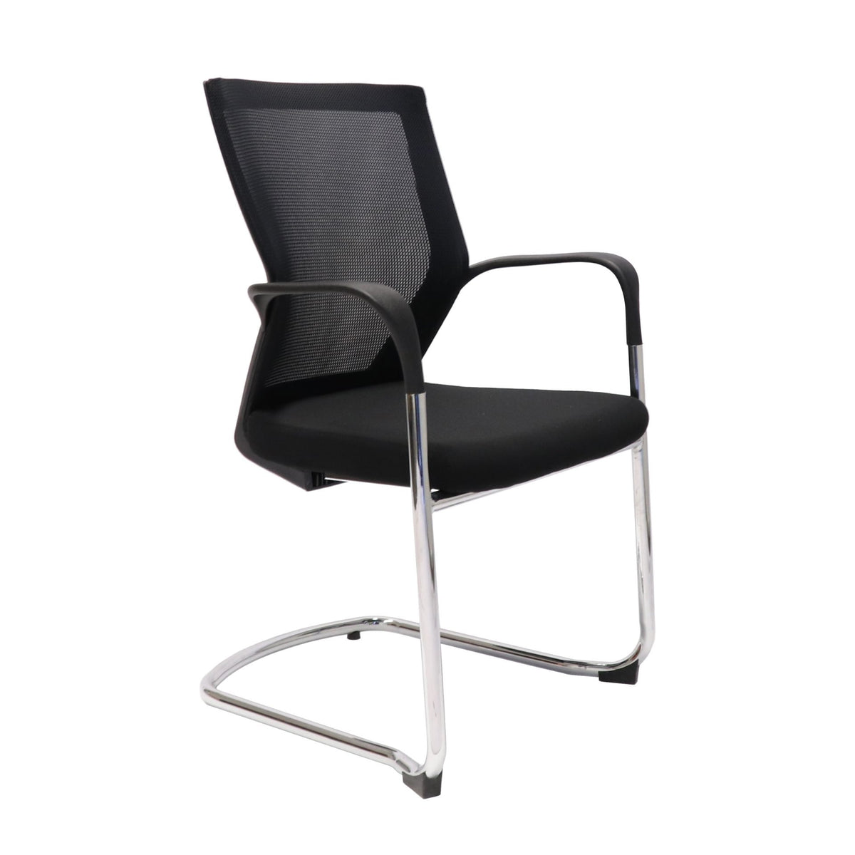 Mesh Back Cantilever Visitor Chair – Chrome Frame – view 4 – new