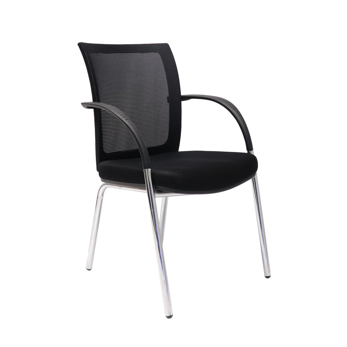Mesh Back Visitor Chair – Chrome 4 Leg Frame – view 3 – new