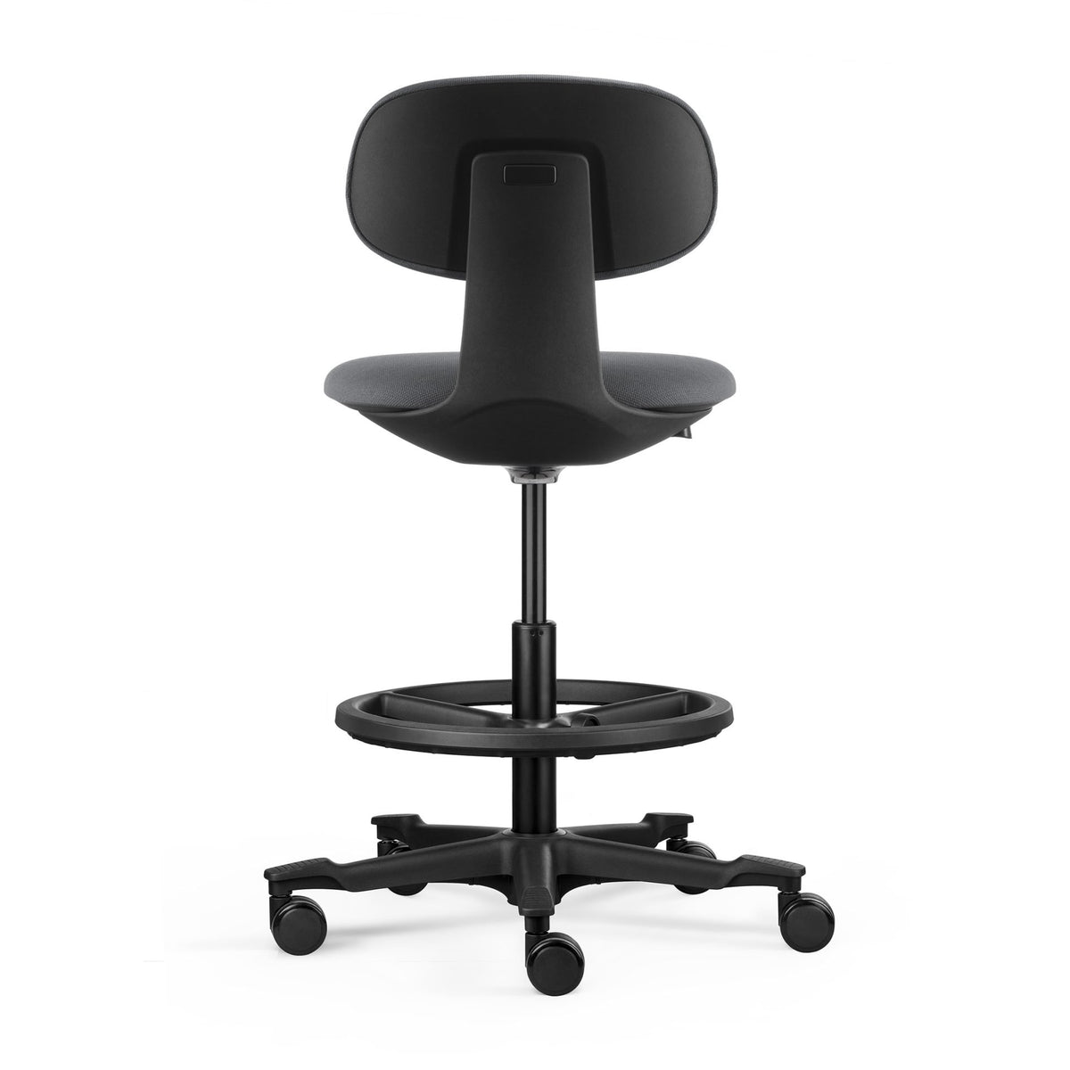 Sit-Stand Drafting Stool – Dark Grey Fabric – view 4 – new
