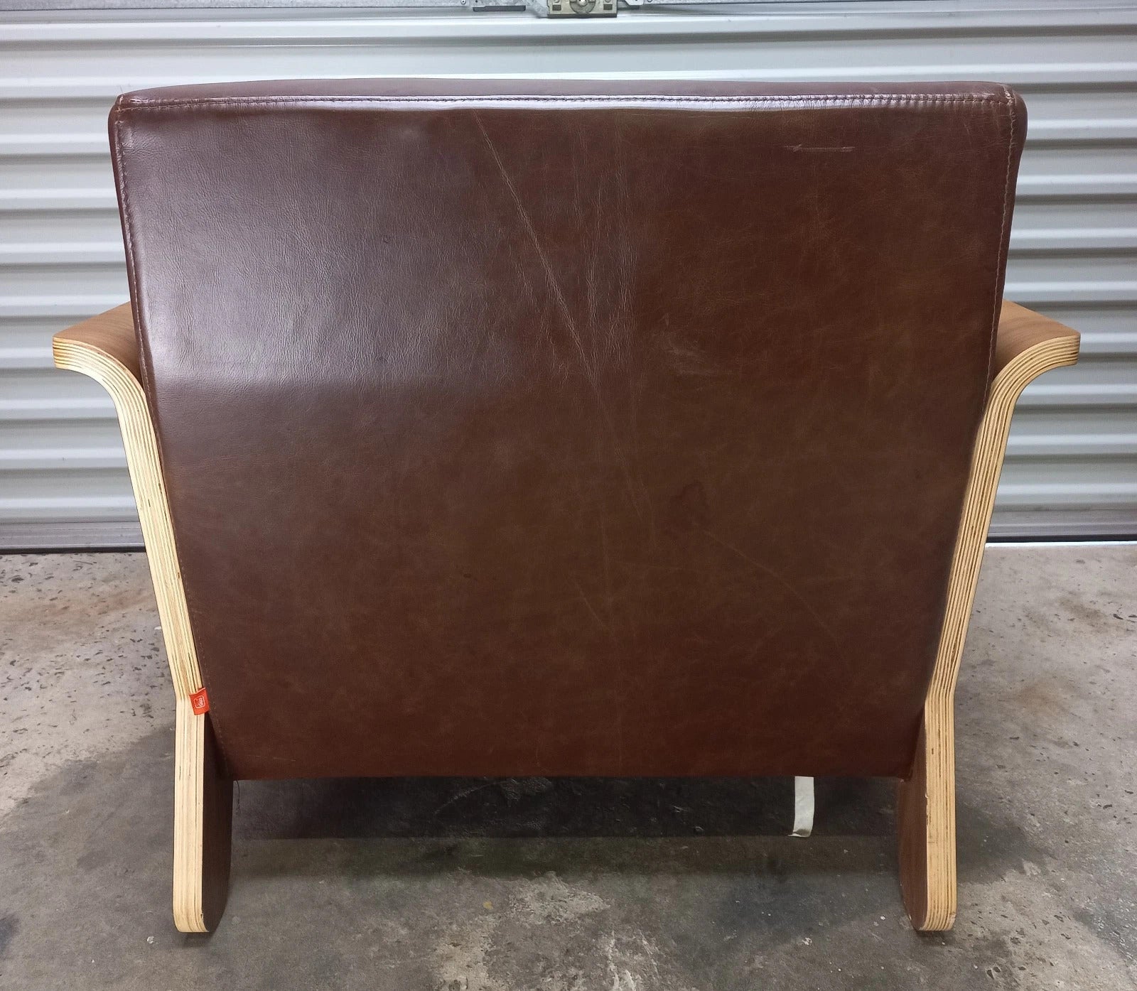 Gus Lodge Chair – Brown Leather & Walnut