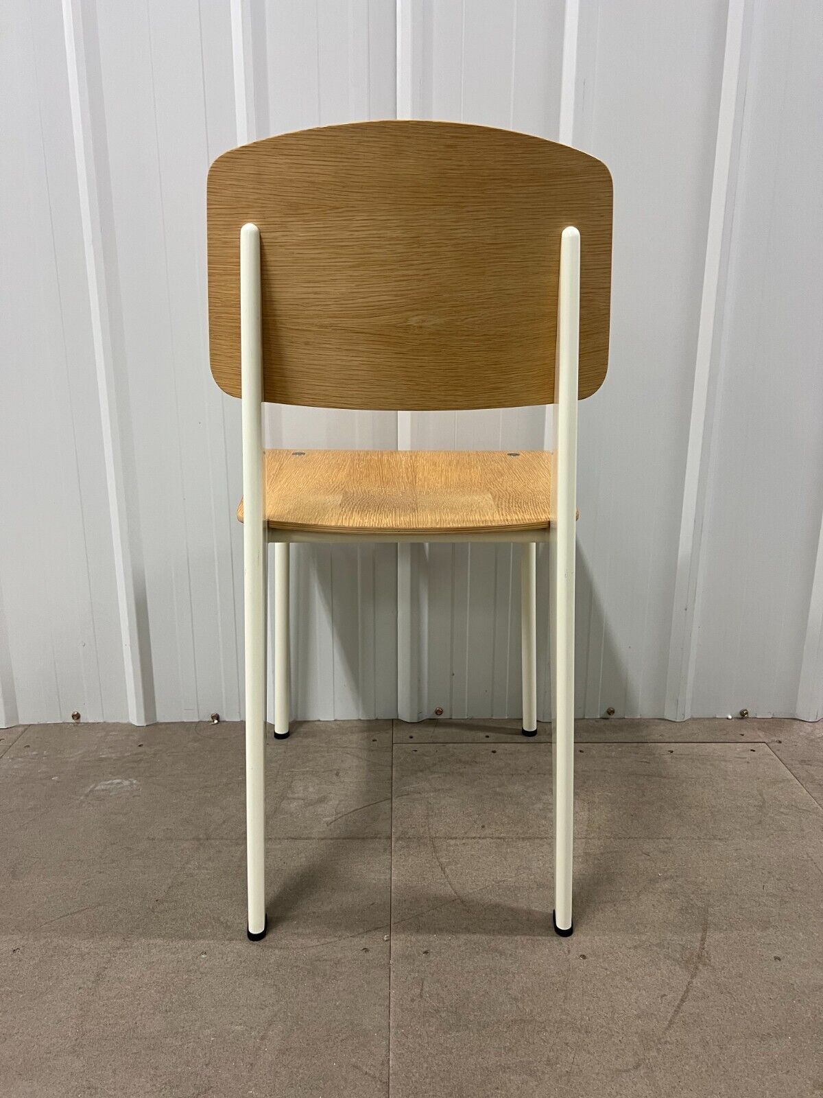 Jean Prouvé Standard Chair for Vitra – Natural Oak, White Metal