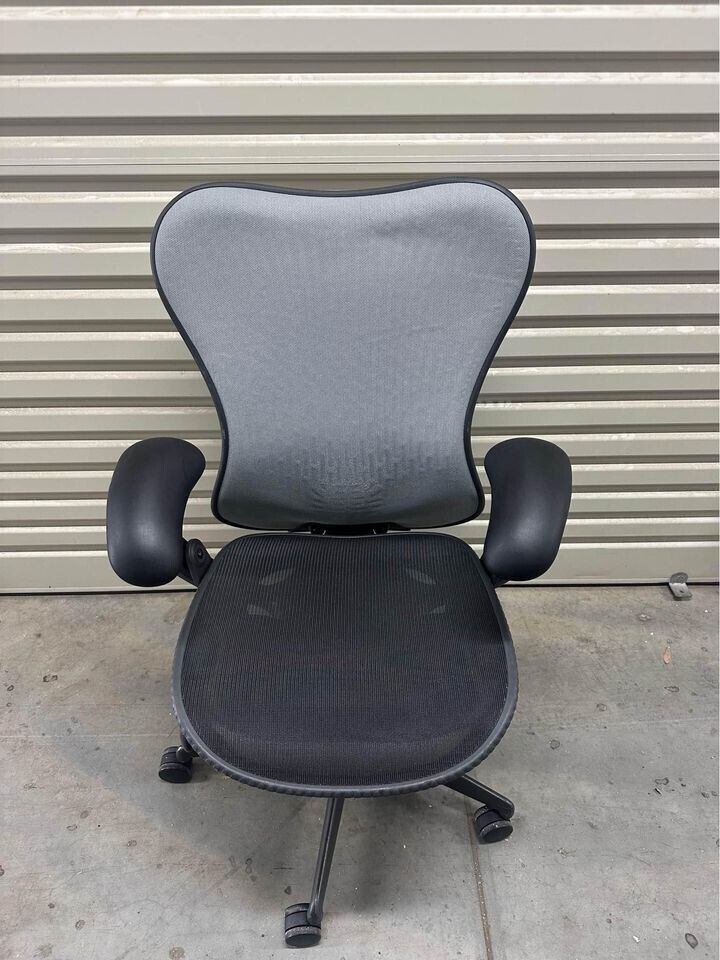 Herman Miller Mirra Office Chair with Armrest, Butterfly Back- Black/Grey