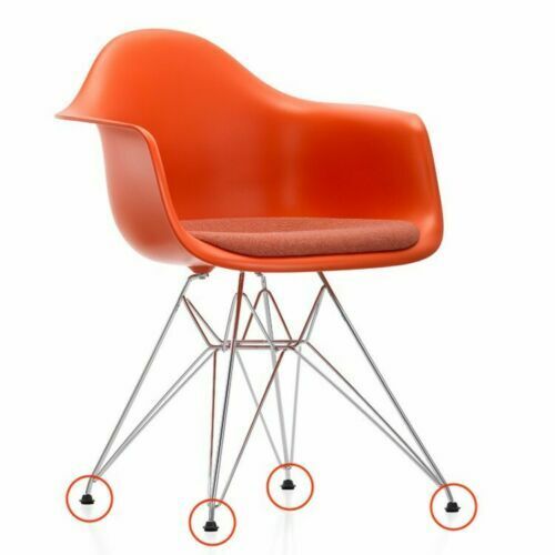 Eames Wire Chair / Virta Eiffel Tower Replacement Feet, Glides - Black