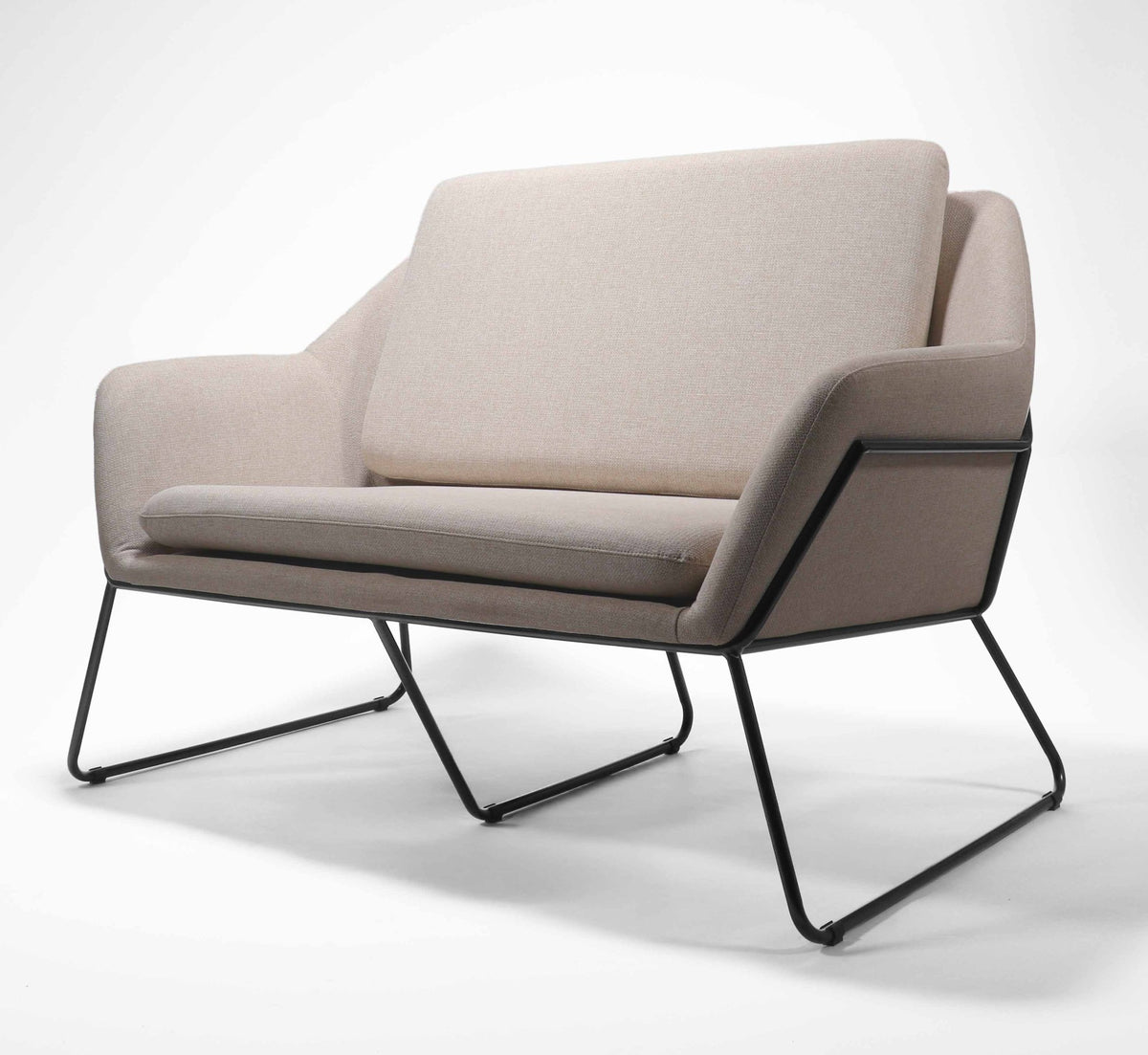 Two Seater Lounge – Black Steel Frame