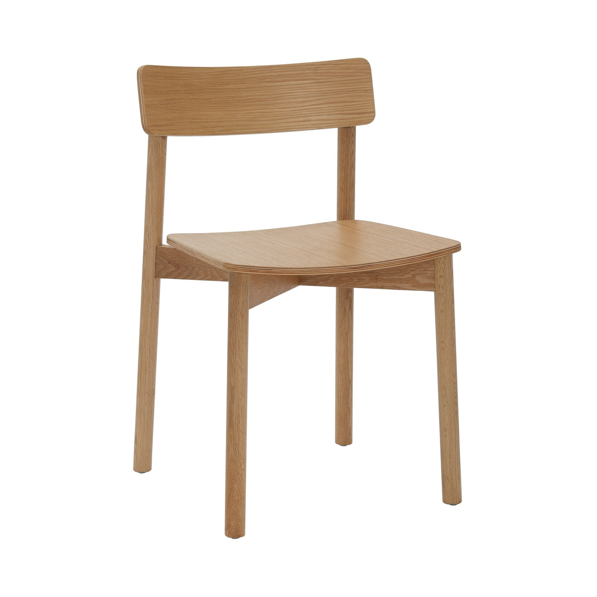American Oak Dining Chair – Natural Finish, Low Back – view 2 – new