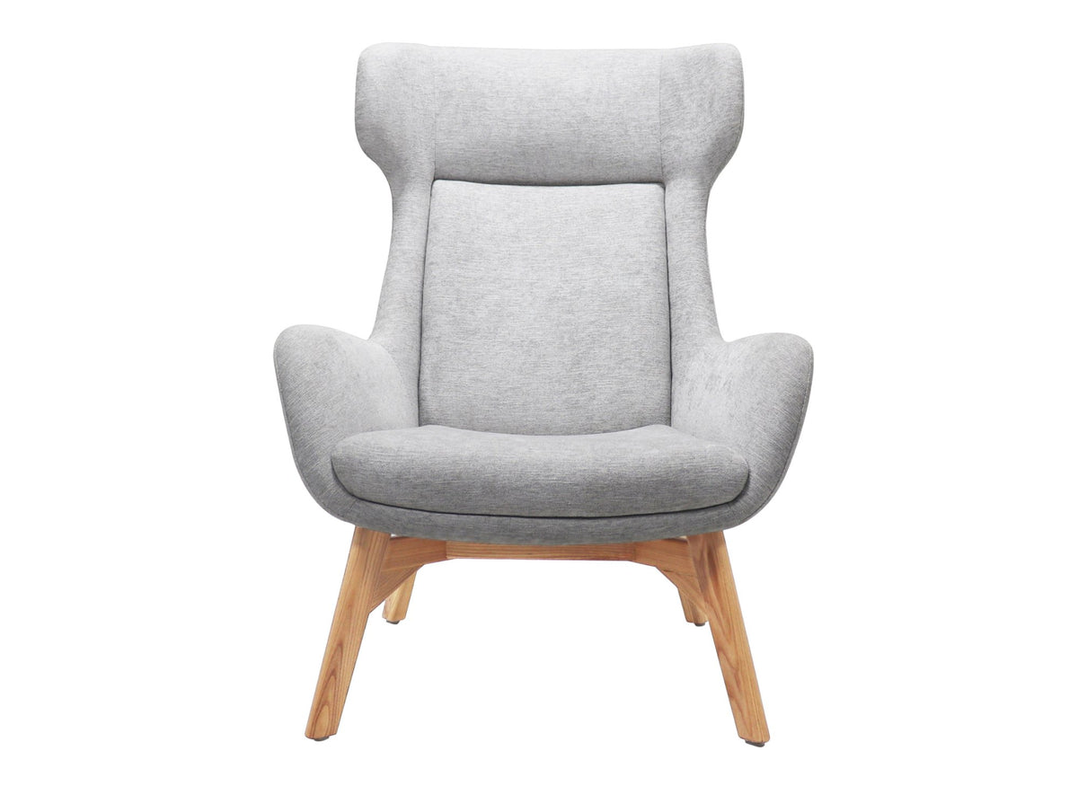 Wing Back Lounge Chair – Light Grey