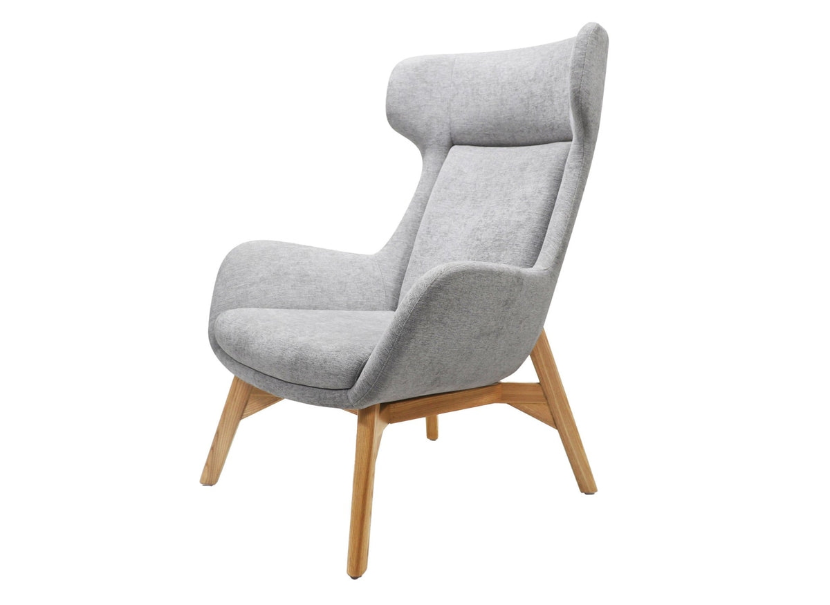 Wing Back Lounge Chair – Light Grey