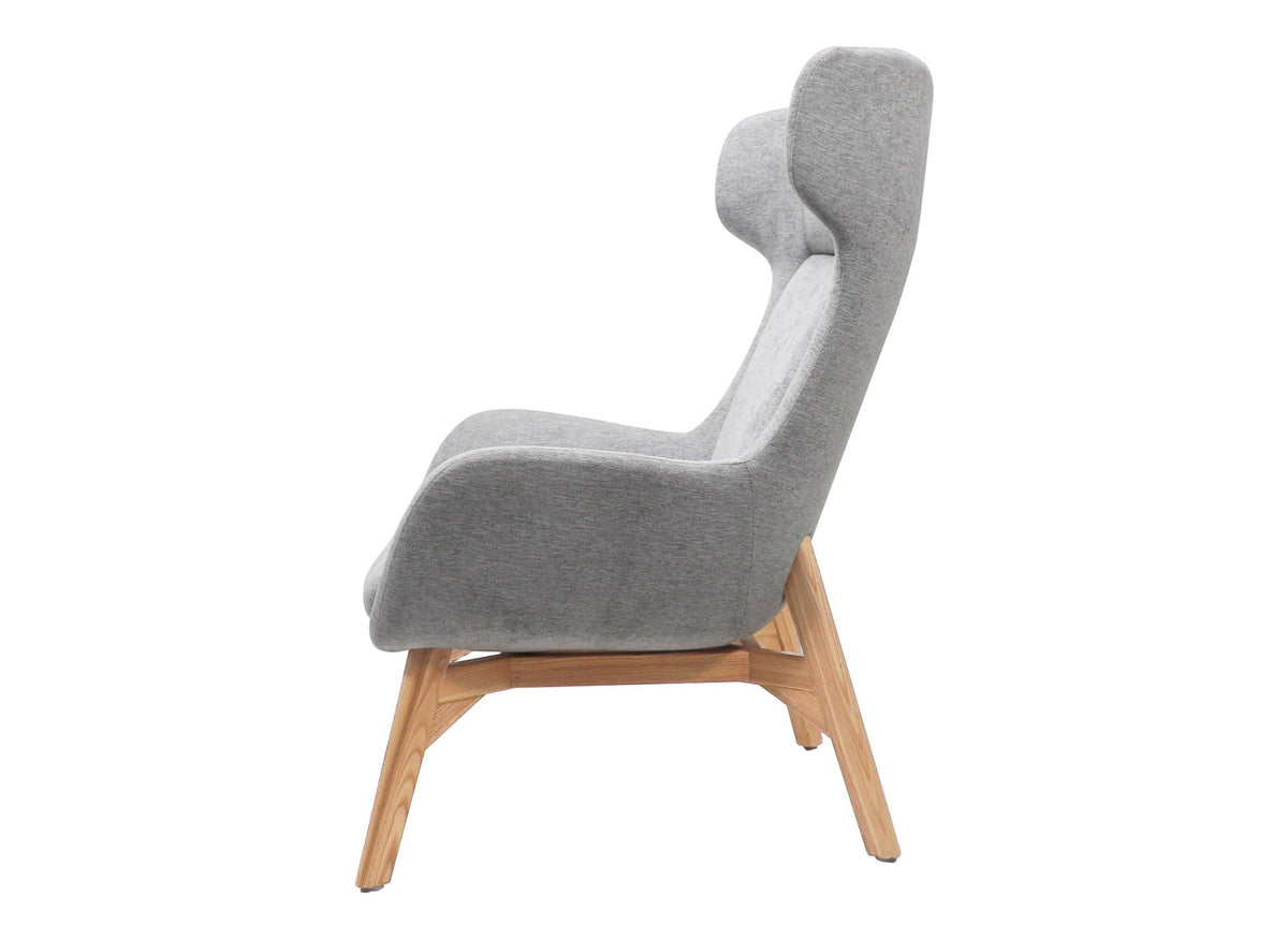 Wing Back Lounge Chair – Light Grey