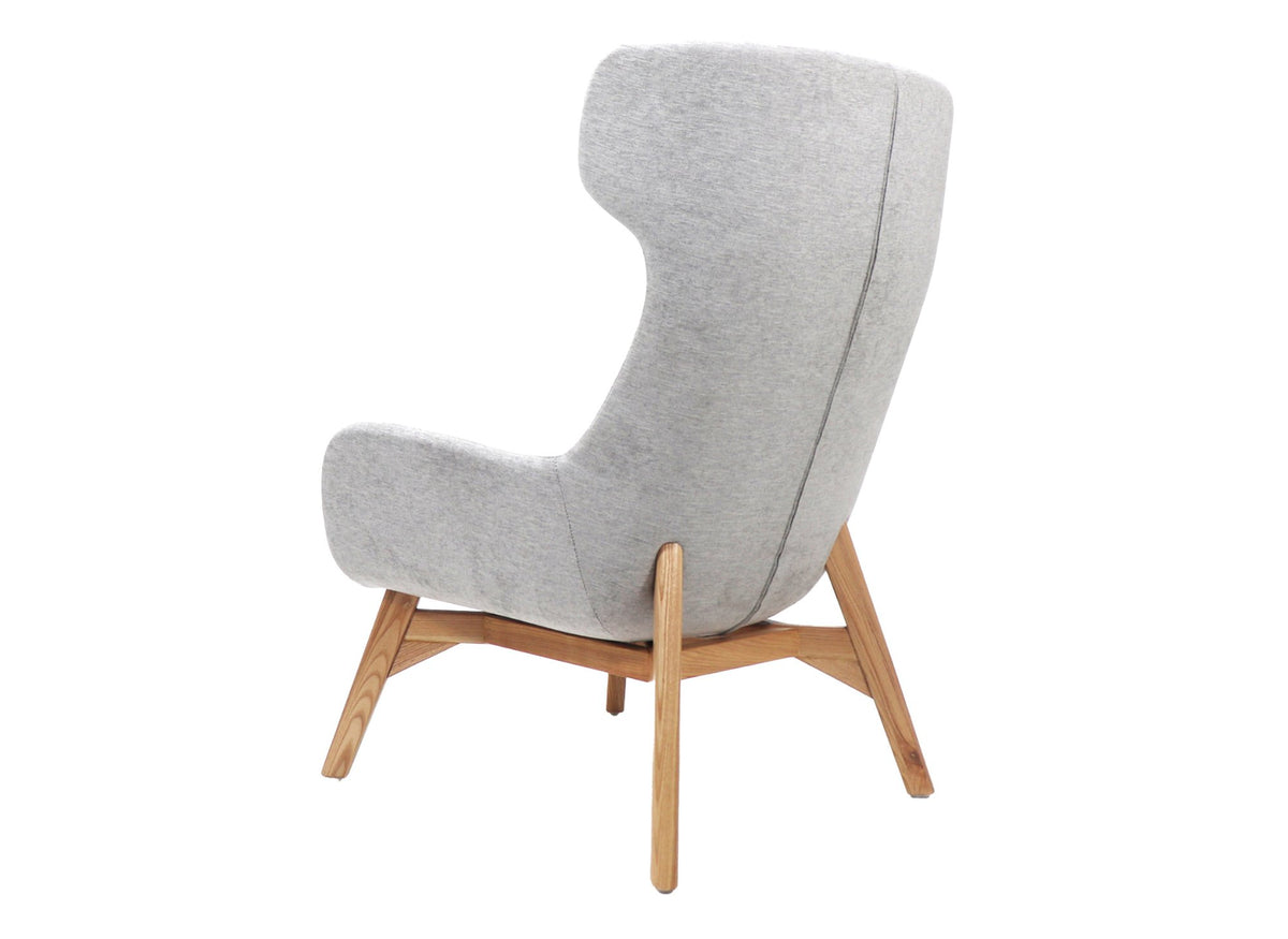 Wing Back Lounge Chair – Light Grey