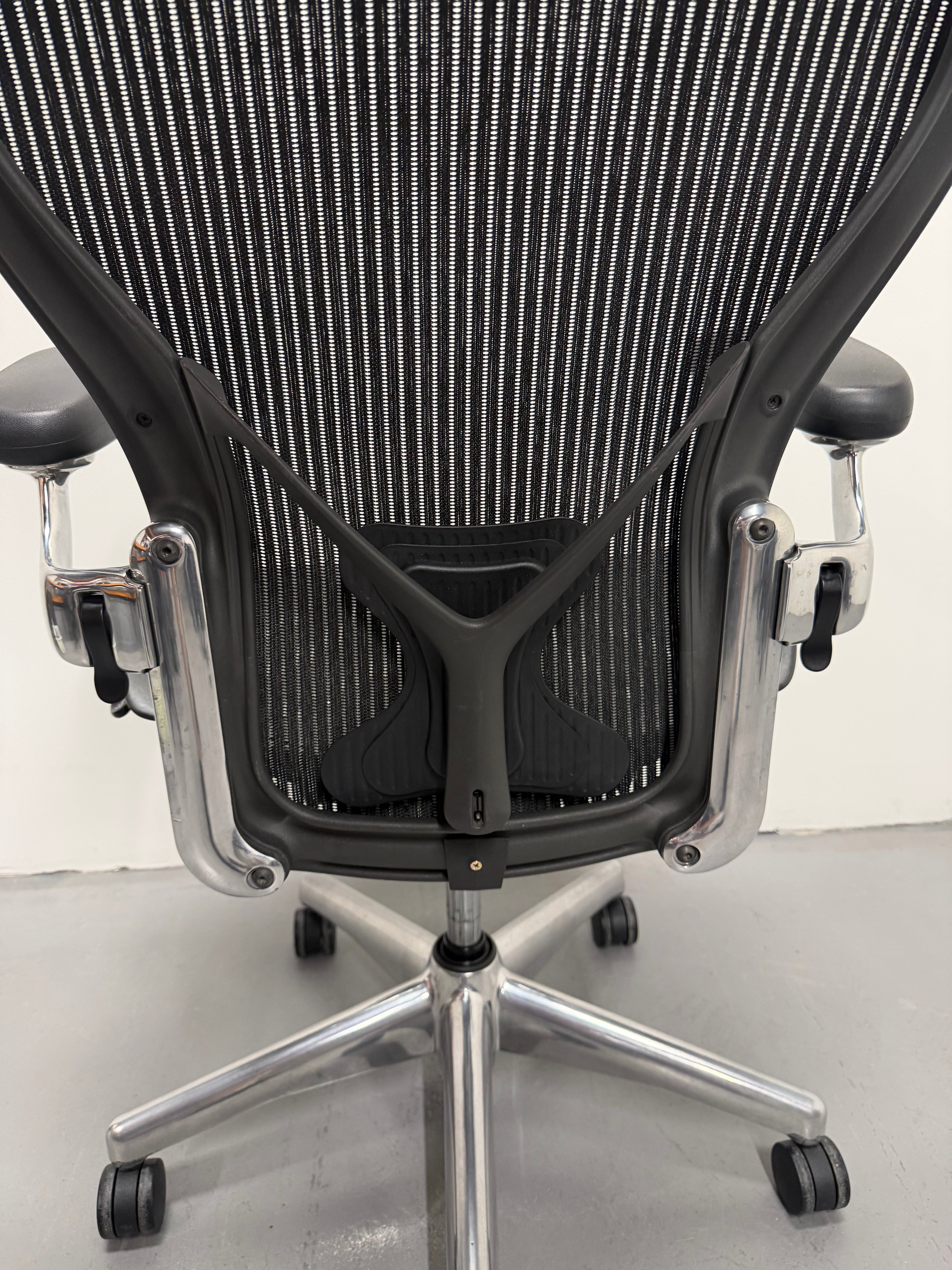 Herman Miller Aeron Chair with arms - Size B - Custom Chrome Base