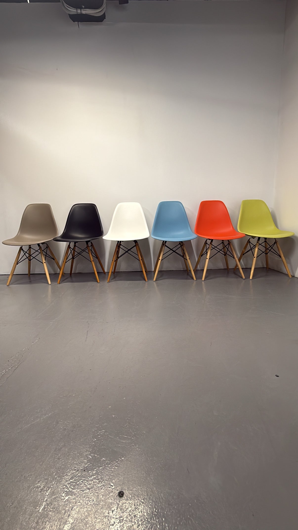 Eames Molded Plastic Side Chair by Herman Miller – Light Blue / Wood Dowel Base