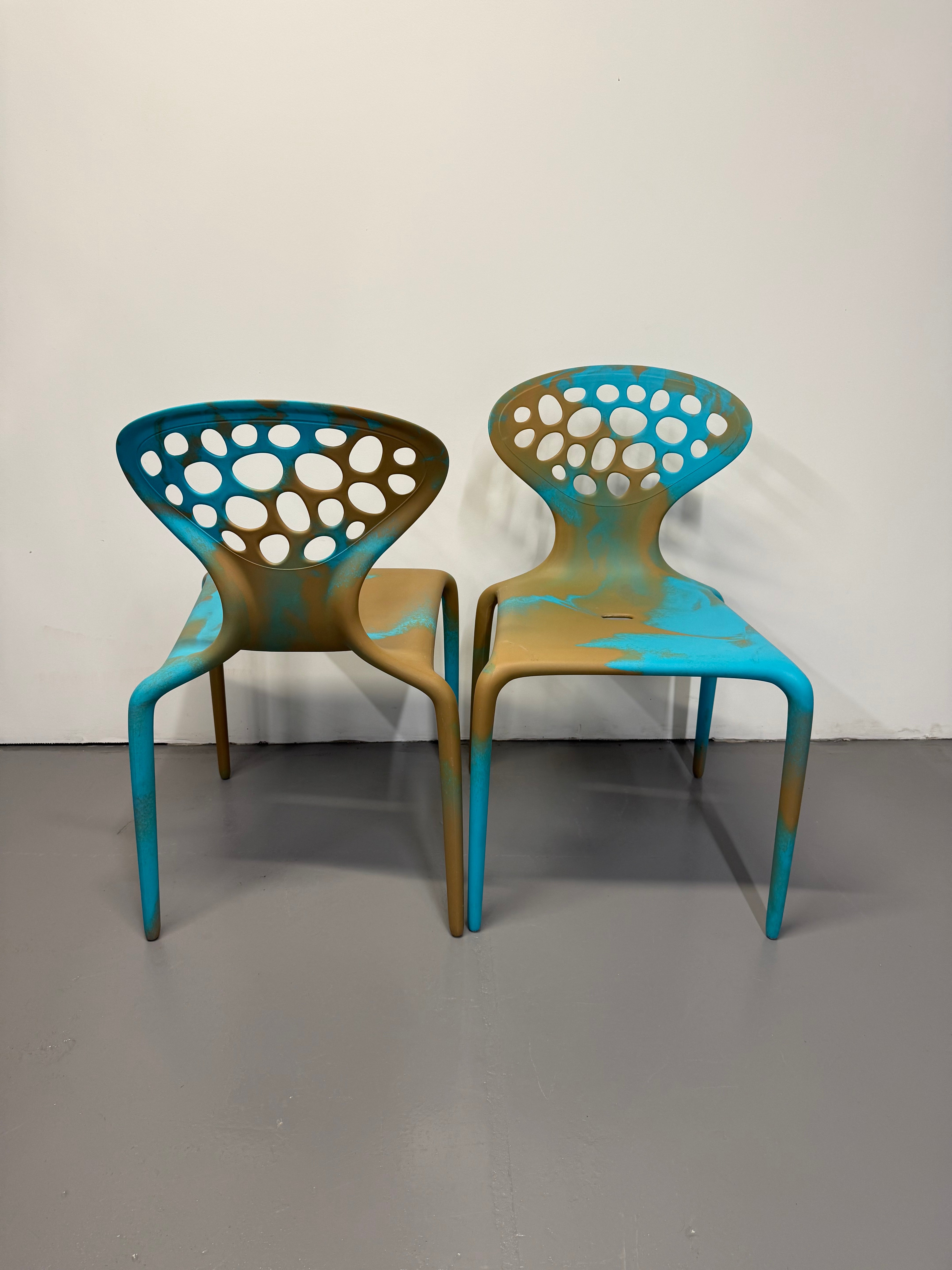 Moroso Supernatural Chair by Ross Lovegrove – Bi-Colour Turquoise/Cappuccino (2005)