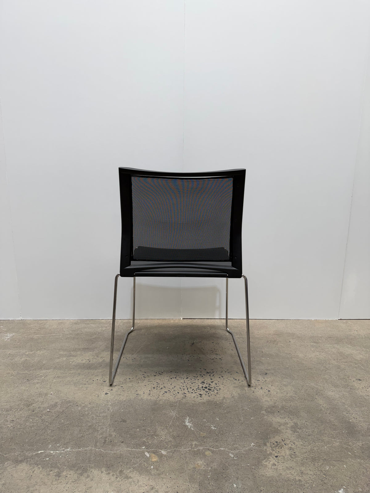 Stackable Mesh Back Visitor Chair – Black, Chrome Sled Base – view 5 – pre-owned