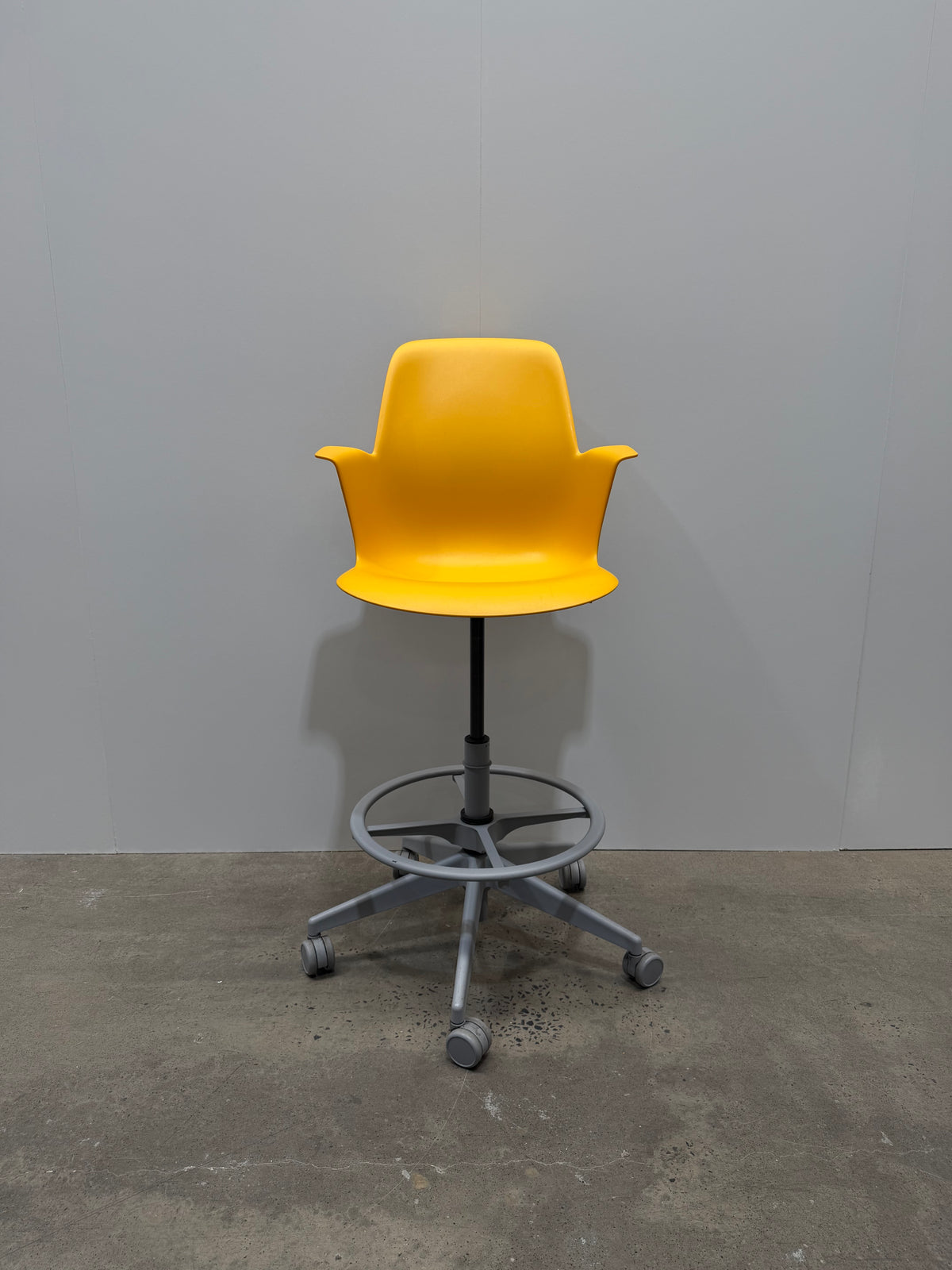 Steelcase Node Stool – Yellow Shell, Five-Star Base – view 11 – pre-owned