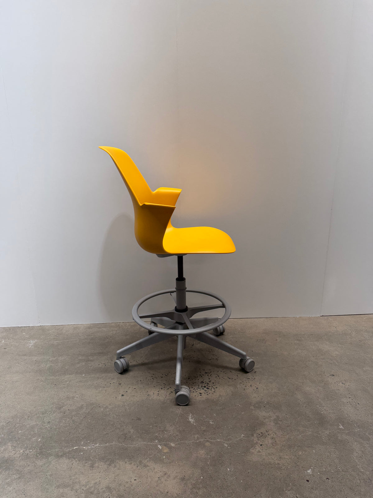 Steelcase Node Stool – Yellow Shell, Five-Star Base – view 7 – pre-owned