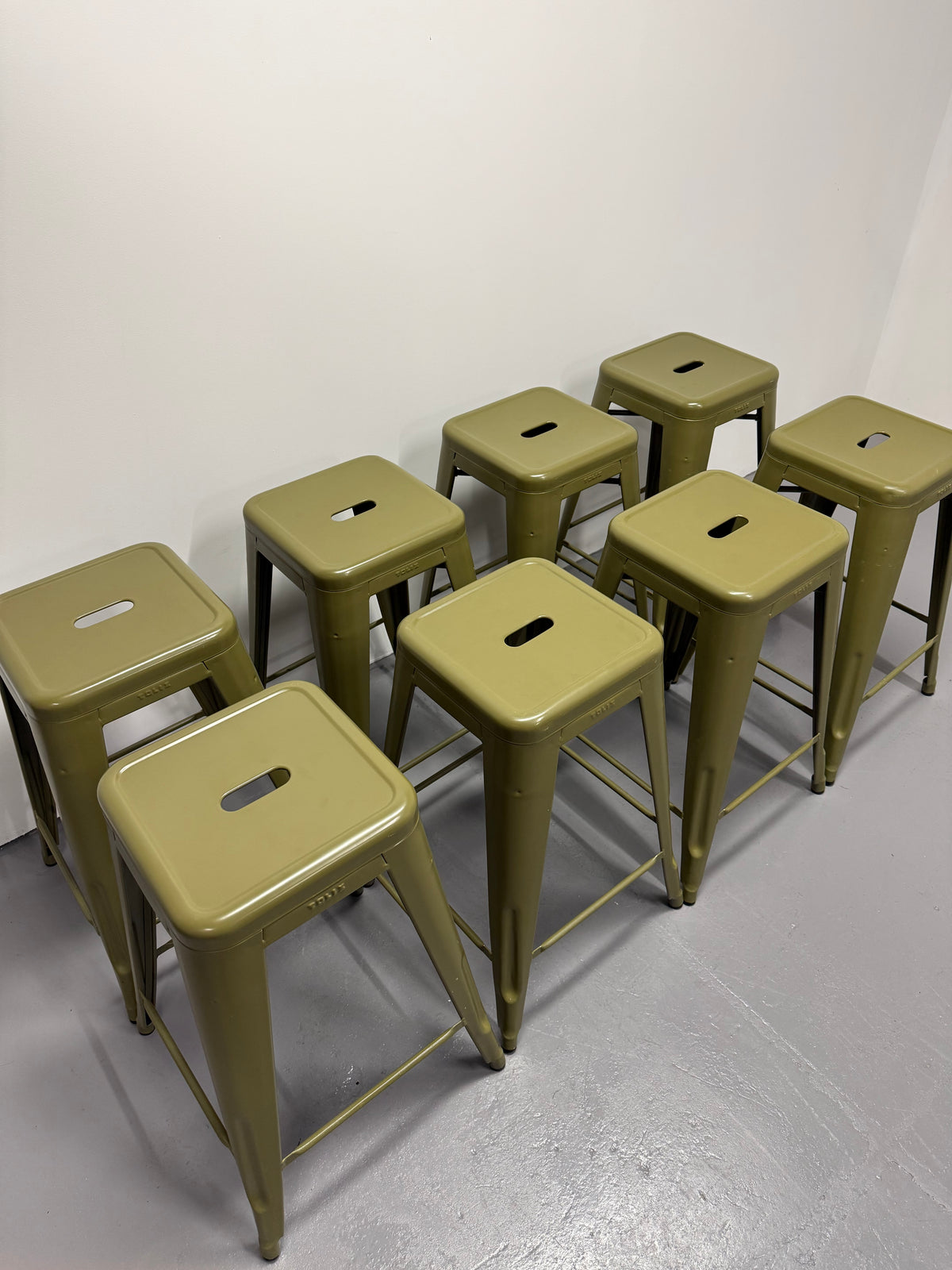Tolix H75 Bar Stool by Xavier Pauchard – Olive Green