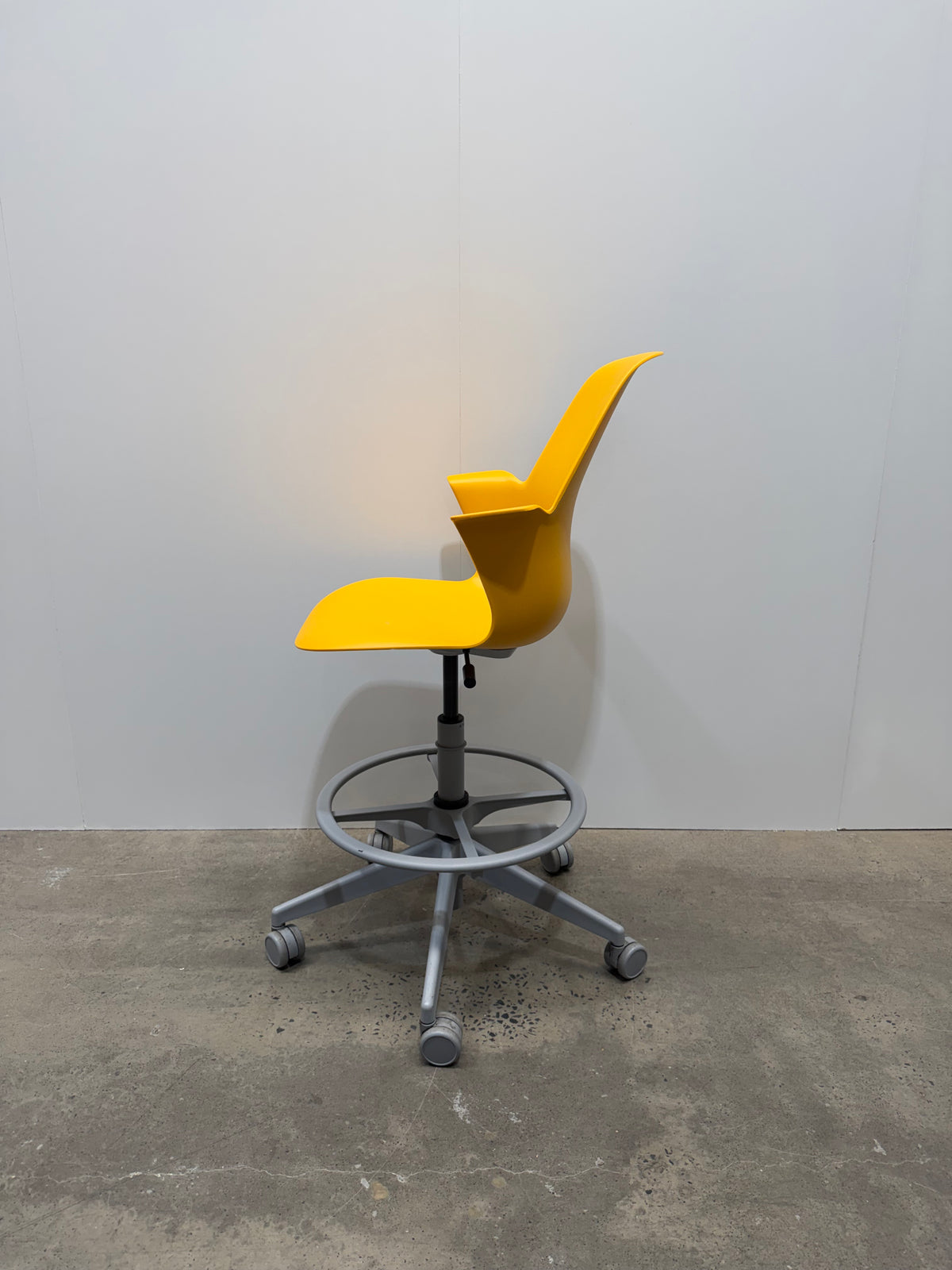 Steelcase Node Stool – Yellow Shell, Five-Star Base – view 9 – pre-owned