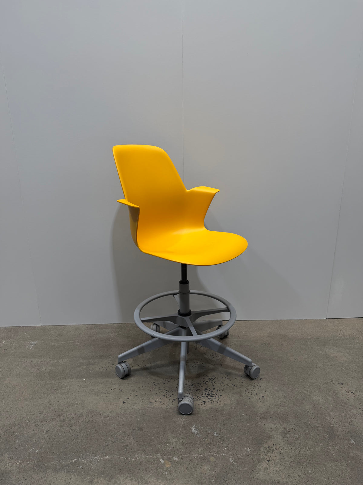 Steelcase Node Stool – Yellow Shell, Five-Star Base – view 5 – pre-owned