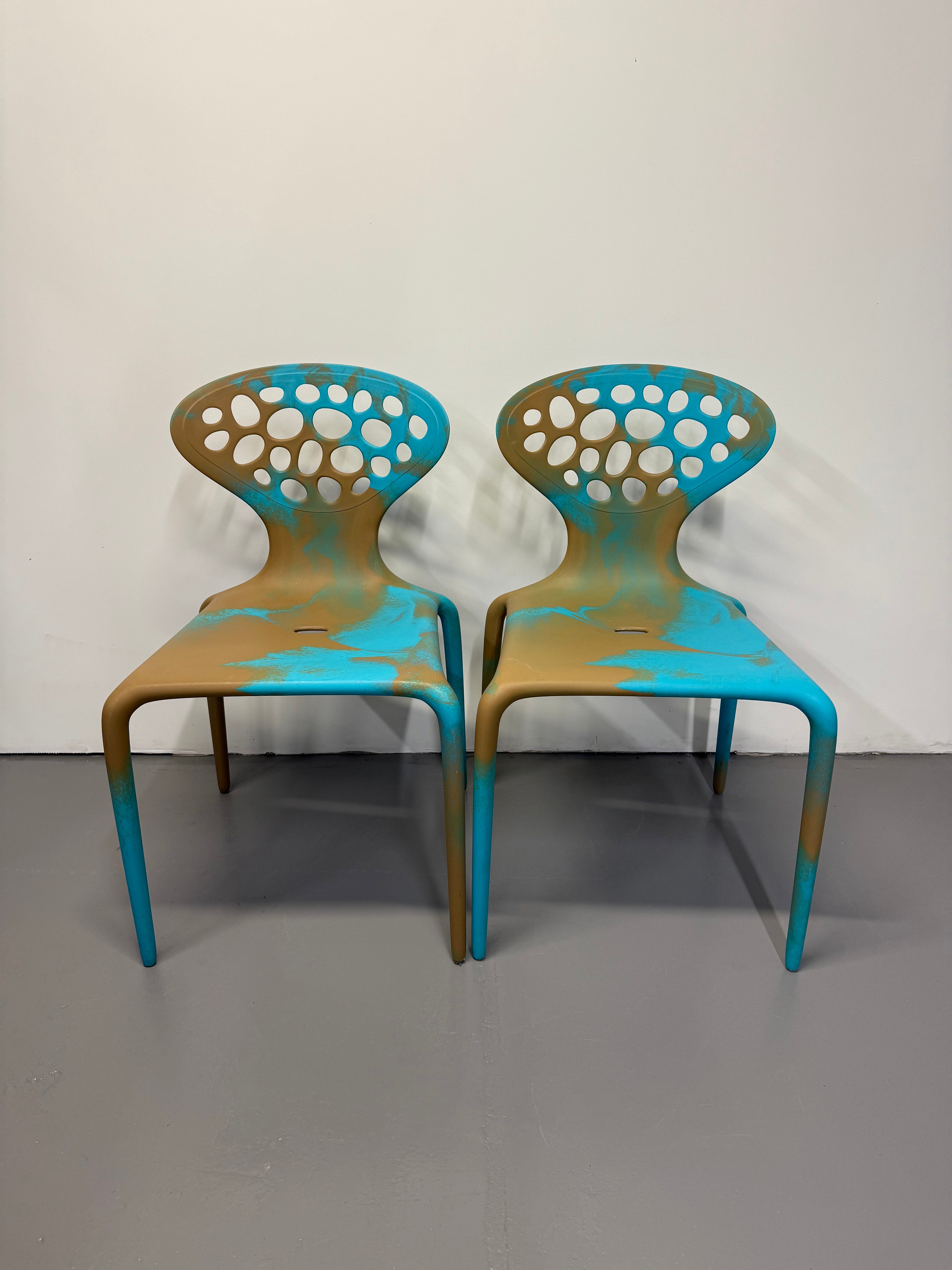 Moroso Supernatural Chair by Ross Lovegrove – Bi-Colour Turquoise/Cappuccino (2005)