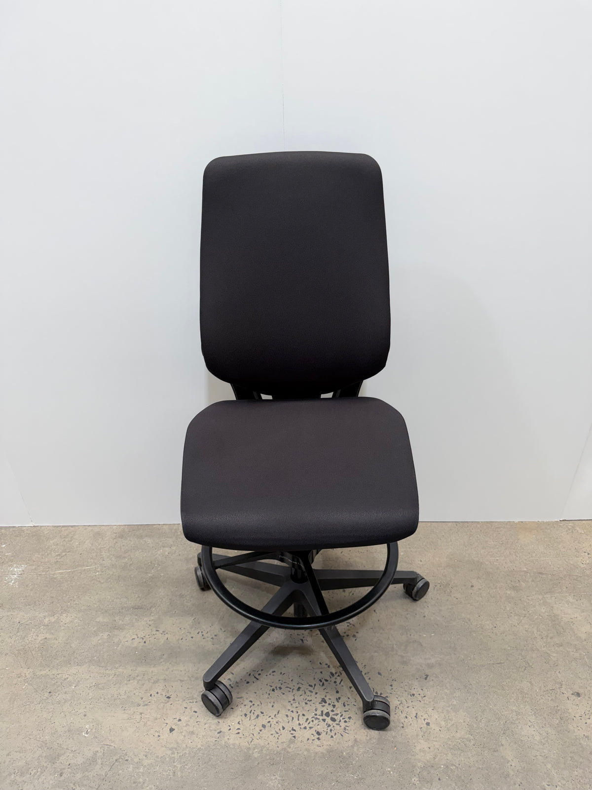 Steelcase Gesture Drafting Stool – Black Fabric, No Arms – view 2 – pre-owned
