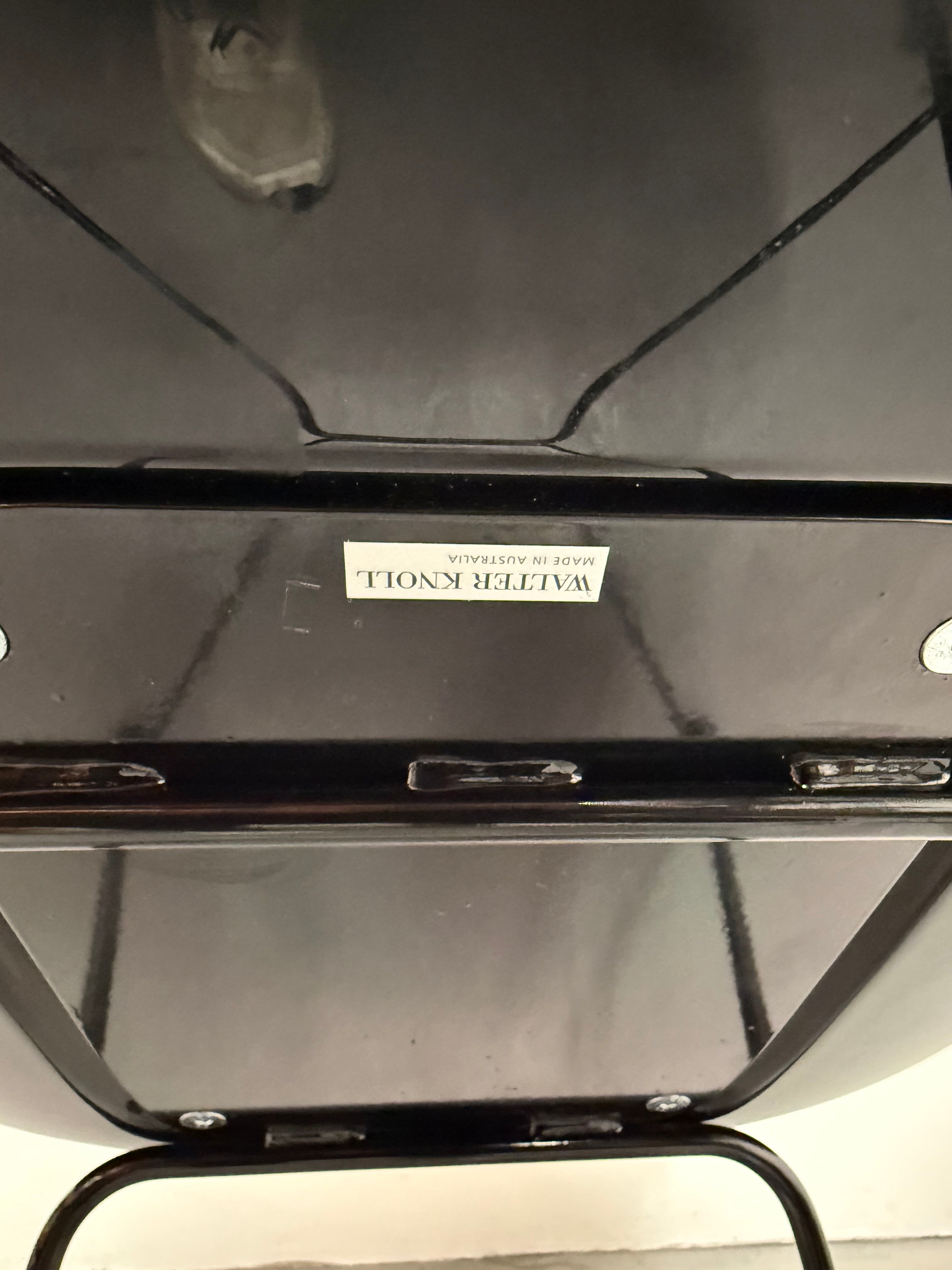 Walter Knoll Turtle Chair - Black Leather with Wire Base