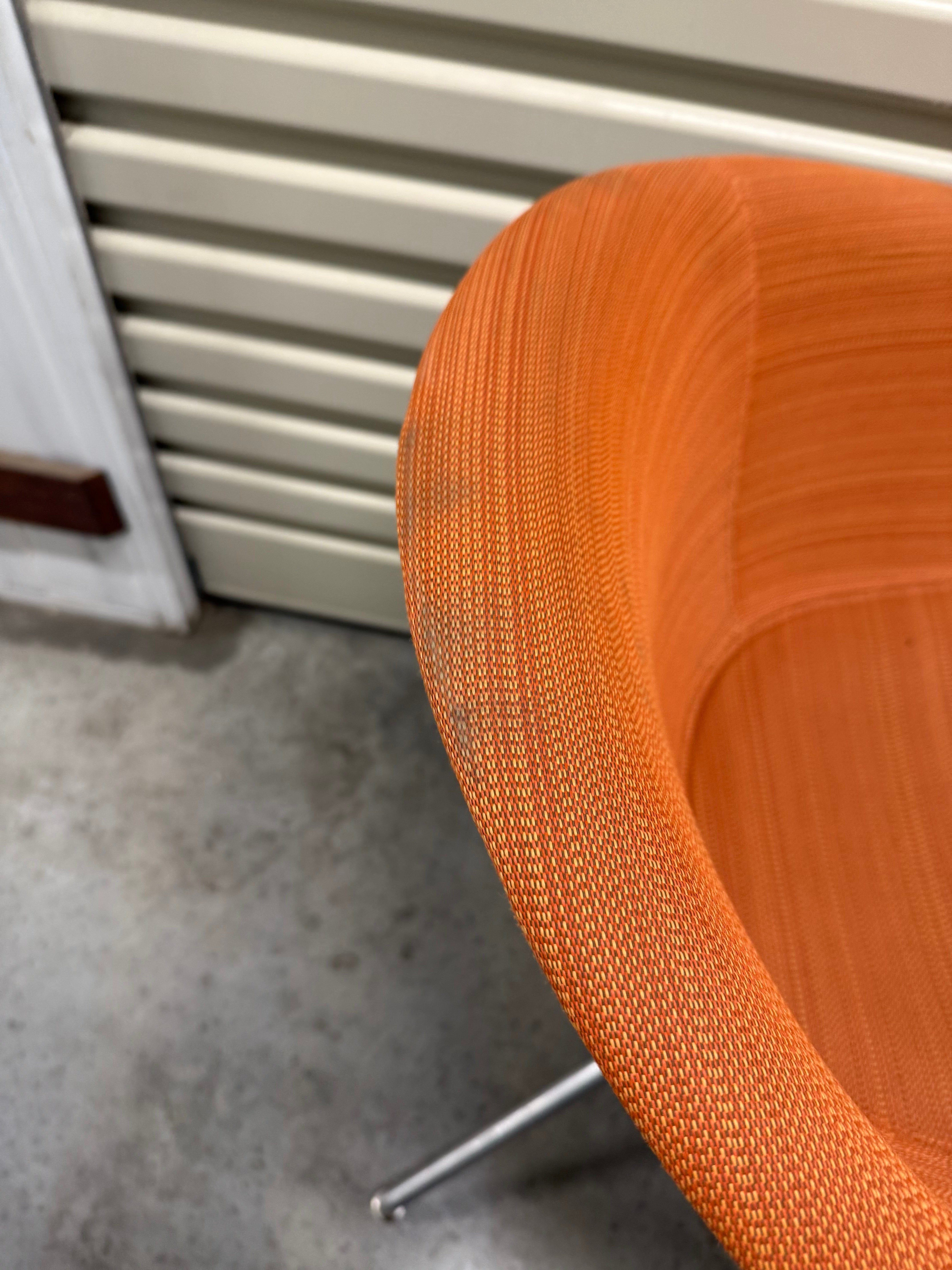 Arper Duna 02 Chair – Orange Fabric / Chrome 4-Way Base